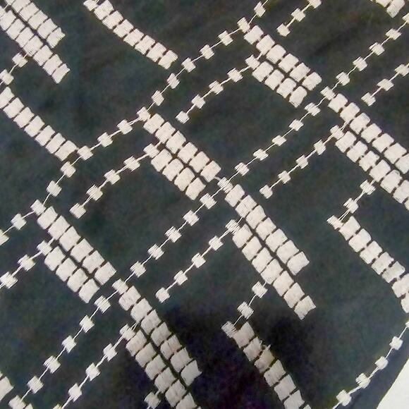 Tiny abstract embroidered split neck sleeveless tunic black & white size XS - Picture 8 of 14